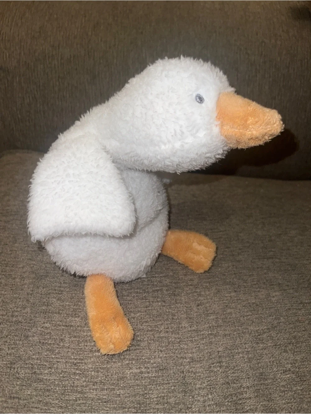 Carters White Orange Duck Goose Plush Stuffed Animal Baby Toy Lovey 68327